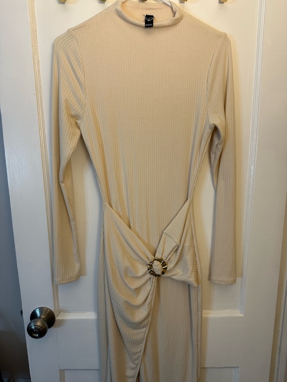 Windsor Ribbed Long-Sleeve Midi Dress